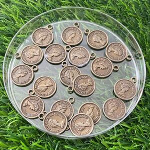 Vintage Queen Elizabeth II Bronze Charms
